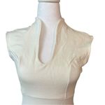 Glare White Sleeveless Sheath Midi Dress with Mock Neck small Photo 1