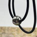 Double Leather Corded Dangling Earrings w/ Silver Photo 8