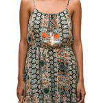 Fashion XL Dress Boho Paisley Slip Mini Spaghetti Strap Summer Festival Coquette Green Photo 0