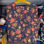 Multi Coloured Patchwork Quilted Vest Floral with Button Up Front Size Medium Photo 2