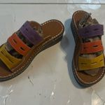 90s Colorblock 80’s VTG Sandals Clogs Mules EU37 6.5 US Casual Purple Photo 0