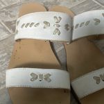 Jack Rogers  Women's  Two Band Leather Slides Slip On Flops Sandals White 7.5 Photo 1