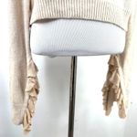 Helmut Lang  Cropped Bell Sleeve Ruffle Wool Cashmere Sweater Size Small Photo 2