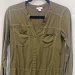 Splendid  Women's Dark Army Hunter Army Green Long Sleeve Mini Dress Sz XS Photo 2