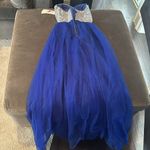 Women’s Blue Full Length Sparkly Tulle & Sequined Prom Party Dress Size XS Photo 9