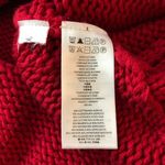 Michael Kors Womens Poncho Sweater Cowl Neck Chunky Knit Oversized Red M Photo 3