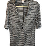  Sweater Women's Size Large Cardigan Button Stripes Office Chicos 2 Photo 0