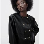 ZARA NWOT  FAUX Vegan LEATHER BLAZER  3046/042/800 Large Bloggers Fav Photo 4