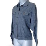 Bill Blass 90s Linen Blend Trucker Jacket Photo 1
