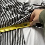 Loft Shirt Blouse Womens 2XL Grey White Striped Long Sleeve Button Up Top V Neck Gray Size XXL Photo 4