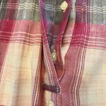Gap Vintage Flannel Plaid Pleated Popover Blouse Women’s Medium Mauve Gray Cream Photo 8