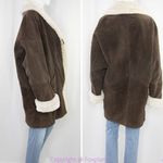 wilson's leather Wilsons penny lane suede shearling lining brown leather coat/jacket, siz…‎ Photo 3