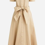 J.Crew Beige Button-Down Midi Dress Photo 0
