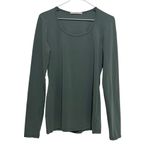 Peruvian Connection  Shirt Womens Green Pima Cotton Long Sleeve Pullover SZ S Photo 3