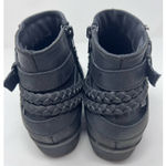 Sugar Tik Tock‎ Women's Black Braided Straps Buckle Strap Ankle Boots Size 6M Photo 2