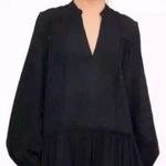 Pomander Place Ophelia Black Boho Tassel Detail Long Sleeve Gauze Dress Large Photo 0