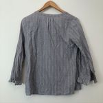 Skies Are Blue  STITCH FIX Blue White Striped 3/4 Sleeve Rayon Button Down Small Photo 5