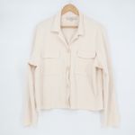 Loft  Cream Button Front Collared Sweater Knit Jacket Cardigan XL Photo 1