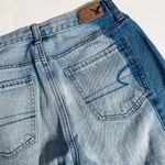 American Eagle  Vintage High Rise Cotton Two Tone Frayed Hem Button Fly Jeans Photo 5