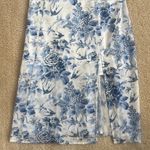 The Commense Floral Tie Strap Midi Dress in White Blue Women's Medium Photo 4