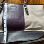 Nine West Taupe Purple Snake Print Shoulder Tote Bag Photo 4