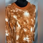 LuLaRoe Hannah Sweatshirt Tie Dye Rust Pumpkin Orange Tunic Medium NWT Photo 4