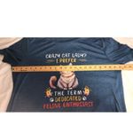 Crazy Cat Lady Shirt Size 3XL Blue Short Sleeve Dedicated Feline Enthusiast Tee Photo 2