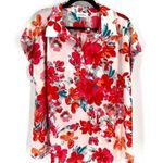 NWT Emily Wonder Women's Floral Short Sleeve Top Blouse Multi Photo 0