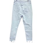 Free People We The  Stella White Hidden Button Fly Distressed Raw Hem Jeans 31 Photo 7