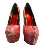 Shoe Republic LA Pink Spiked Confetti Wedged Heels Photo 3