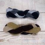 Handmade • Crochet • Set of 2 Braided Headbands • Gray • Brown • Spring … Photo 4