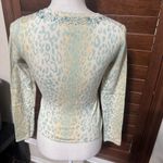 Classiques Entier  Cashmere & Silk Cardigan Sz XSP cream leopard knit beaded NWOT Photo 3