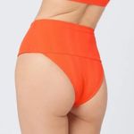 l*space L* Poppy Pointelle Rib Desi Bikini Bottom in Orange Small NWOT Photo 1
