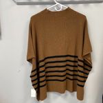 J. Crew Factory Striped Poncho in Heather Camel Black, One Size Photo 2
