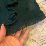 Free People Green Ruffled Flutter Sleeve Blouse with Bib Collar Photo 3