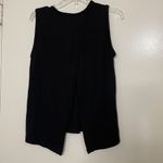 Rag and Bone Jean Black crew neck slit back knit tank top size small Photo 4
