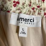 &merci &merci Women's High Low Ruffle Maxi Skirt Floral Boho Beige Size L Elastic Waist Photo 11
