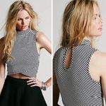 Free People NWOT  Tabby Cat Mock Neck Crop Photo 1