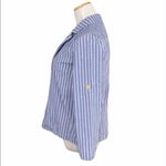 SheIn Classic Blue/White Striped Open Front Blazer Photo 8