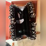 Cult Gaia NIB Faux Pearl Studded Eos Clutch Bag Black Photo 6