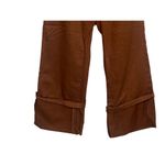 ZARA Sleeveless Jumpsuit Turned Up Hem Side Zipup Square Neck Buttons XS Brown Photo 3