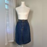 Vintage ‘90s Gitano Dark Denim 100% Cotton Contrast Stitch Knee Length Skirt Blue Photo 1