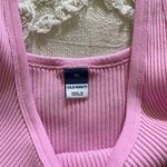 Old Navy Pink Fitted Ultra-Cropped Rib-Knit Tank Top Photo 2