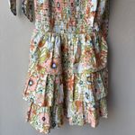 Cleobella  Dress Tamara Retro Floral Tiered Smocked Tie Shoulder Mini Dress Small Photo 7
