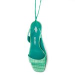 The Attico Inez Strappy Heeled Open Square Toe Sandal Emerald Green Croc sz 38 Photo 2