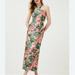 Karen Millen  floral jacquard halter column dress.        order(41) Photo 4