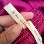 Anthropologie  Maeve Barbie Hot Pink 100% Silk Strapless Ruffle Lace Dress Size 6 Photo 10