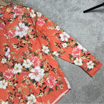 Chico's Chico’s Sandwashed Satin Floral-Print Shirt Button Front Size 16-18 Photo 8