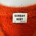 Aritzia Sunday Best Kitten Sweater XS Orange Fuzzy Cropped Long Sleeve Pullover Photo 7