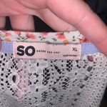 SO Goods For Life Floral Lace Back Front Knot Short Sleeve Shirt Photo 7